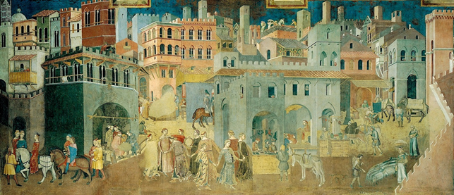 File:Lorenzetti, Ambrogio. Effeti del buon governo in città.jpg - Wikipedia